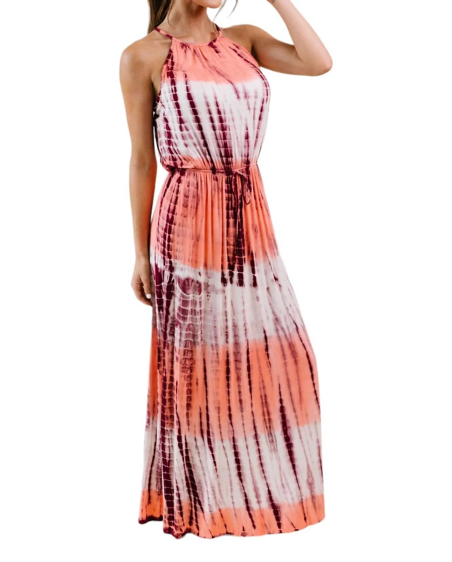 143 Story - Bamboo Coral Halter Dress