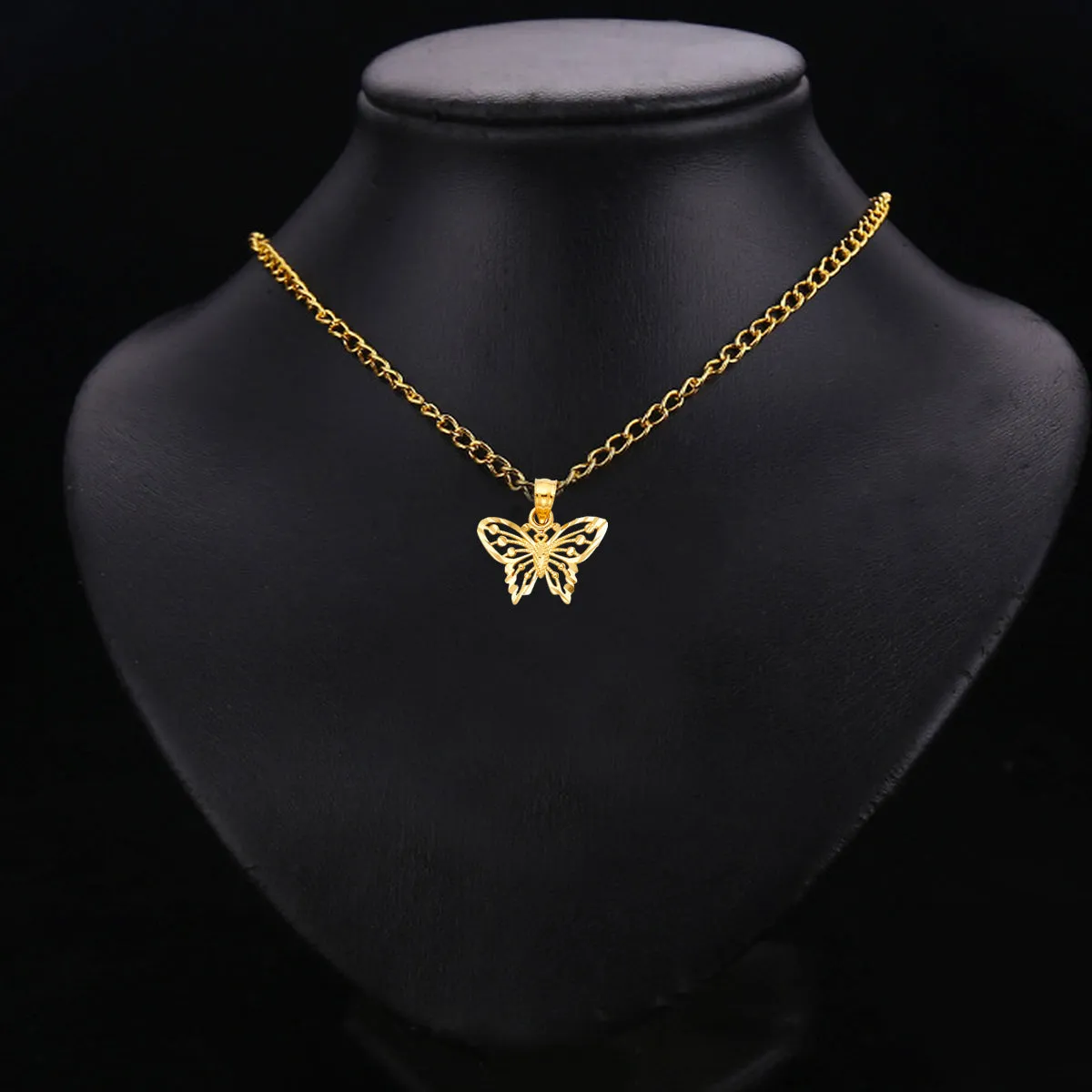 14K Yellow Gold Butterfly Pendant
