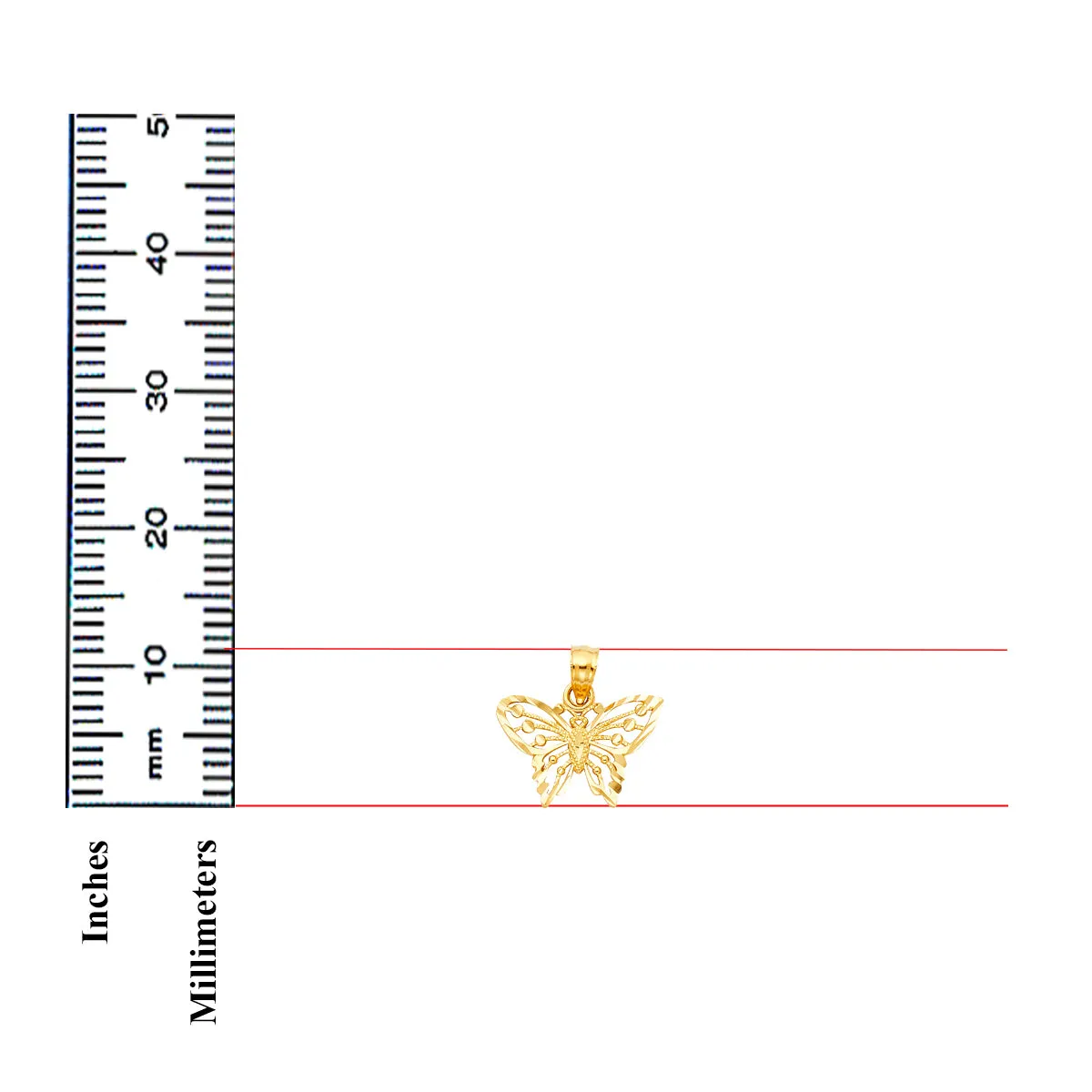 14K Yellow Gold Butterfly Pendant