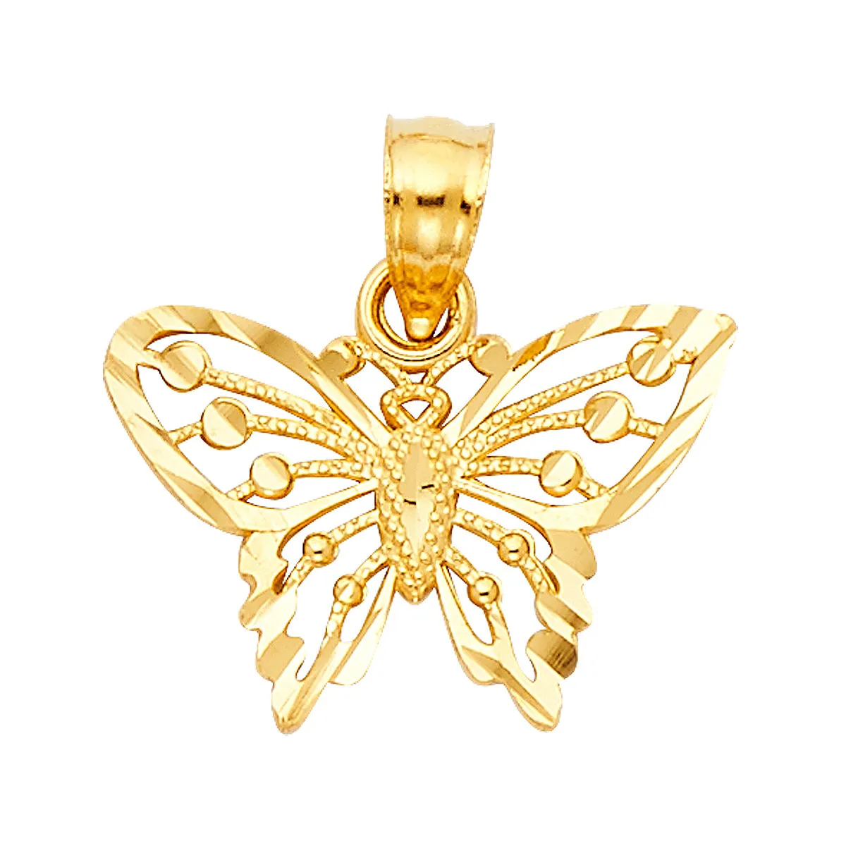 14K Yellow Gold Butterfly Pendant