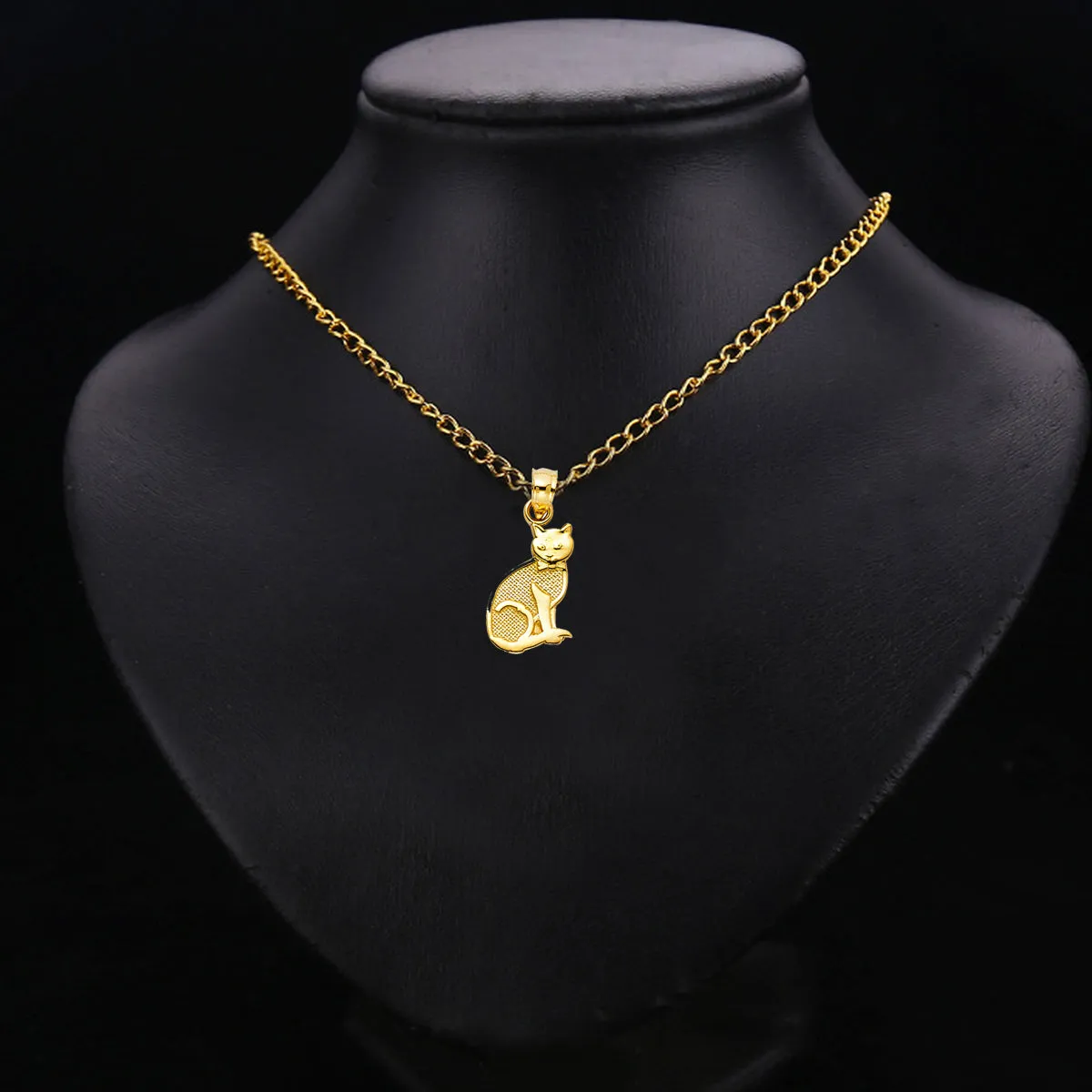 14K Yellow Gold Cat Pendant