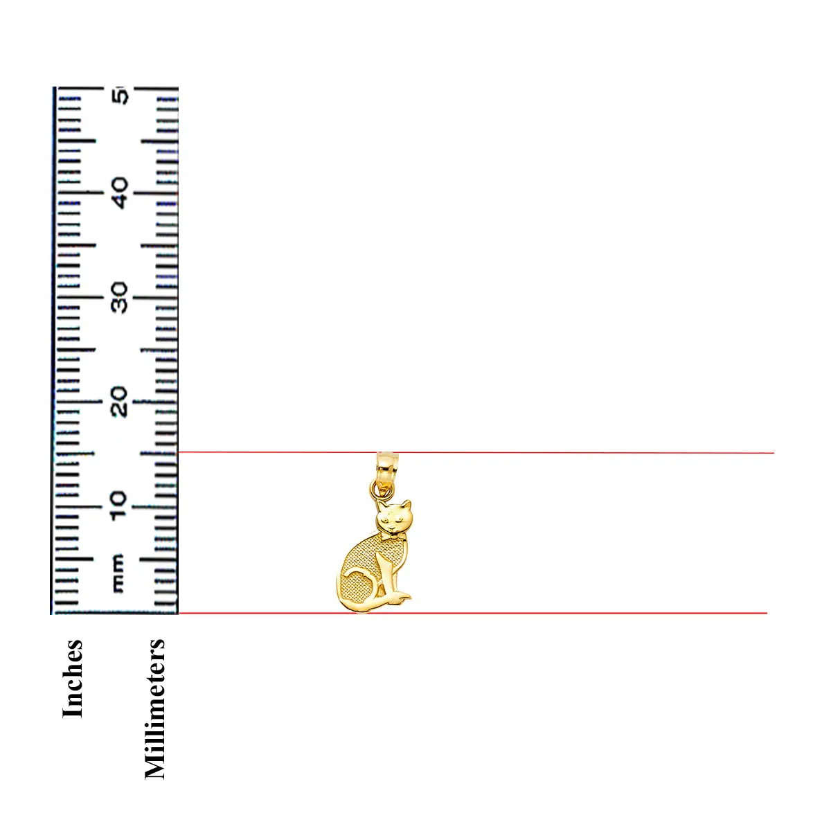 14K Yellow Gold Cat Pendant