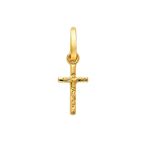 14K Yellow Gold Crucifix Cross Religious Pendant