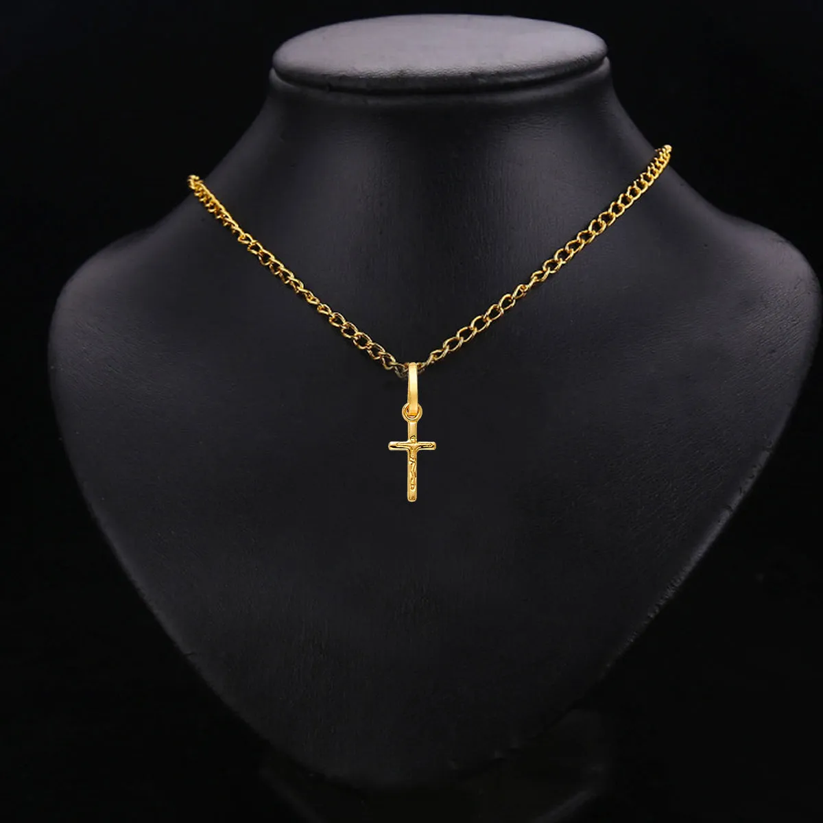14K Yellow Gold Crucifix Cross Religious Pendant