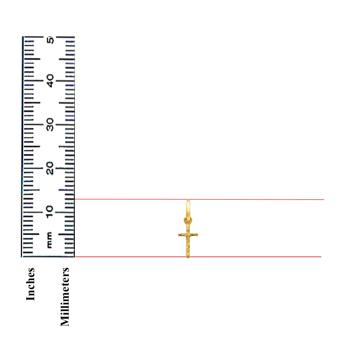 14K Yellow Gold Crucifix Cross Religious Pendant