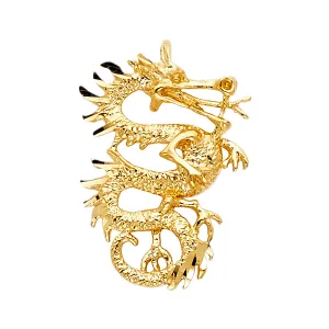 14K Yellow Gold Dragon Pendant