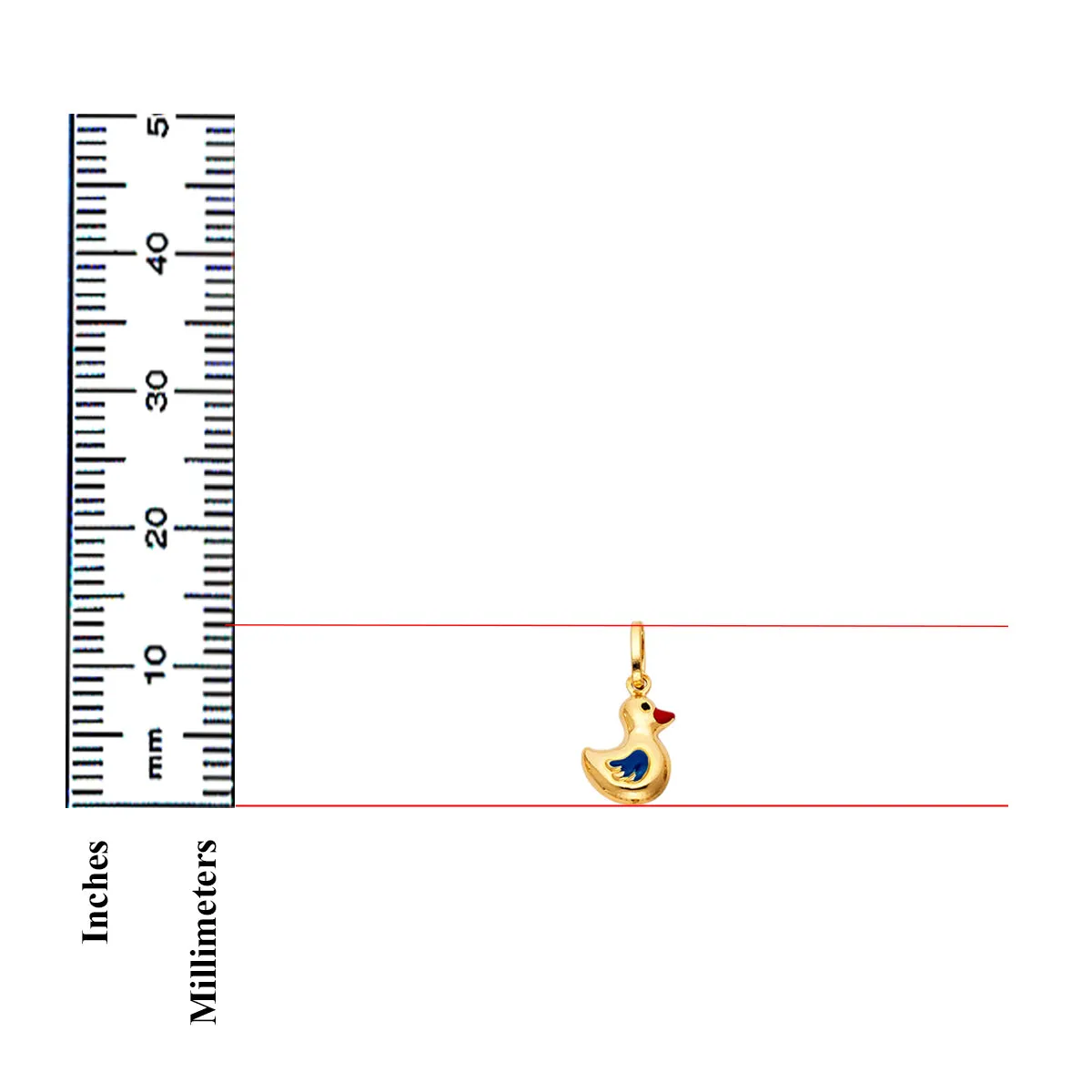 14K Yellow Gold Duck Enamel Pendant