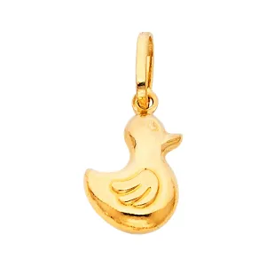 14K Yellow Gold Duck Pendant