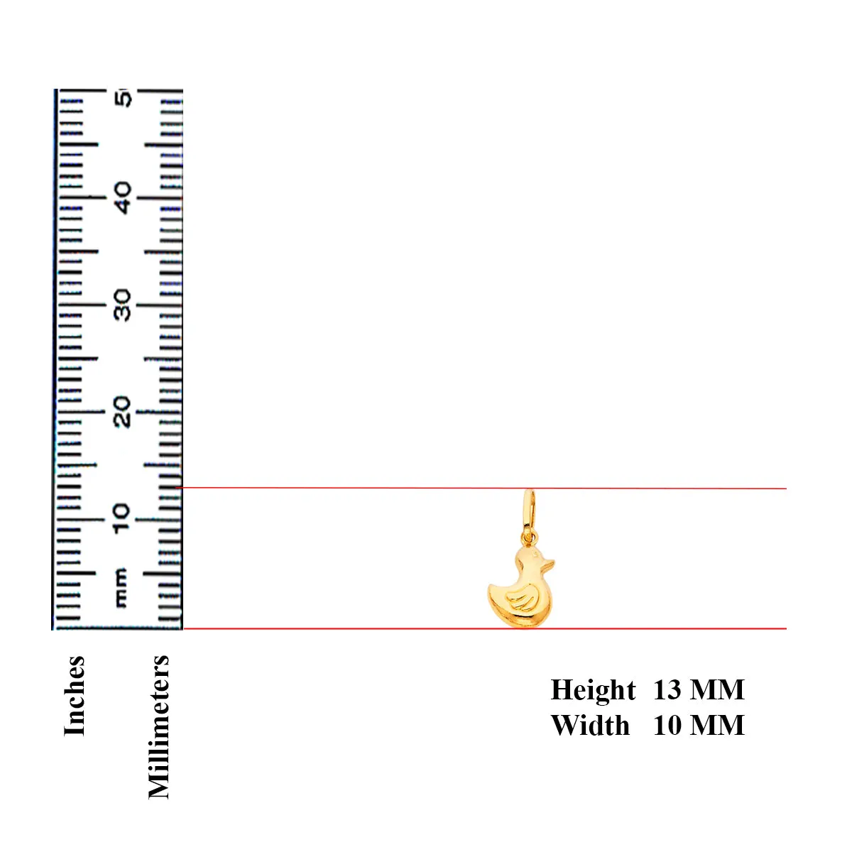 14K Yellow Gold Duck Pendant