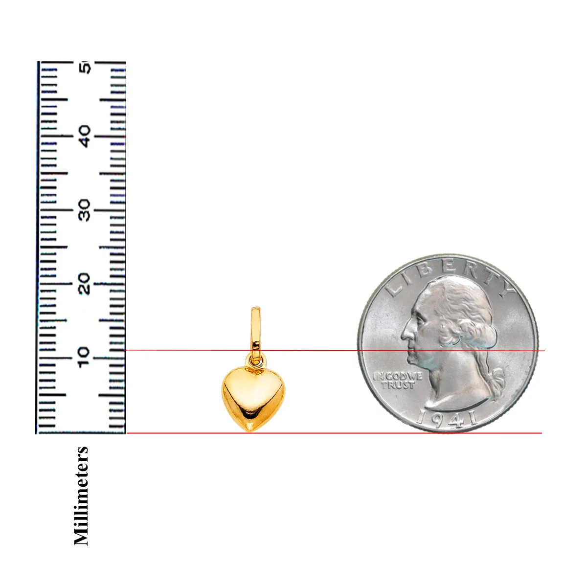 14K Yellow Gold Heart Pendant