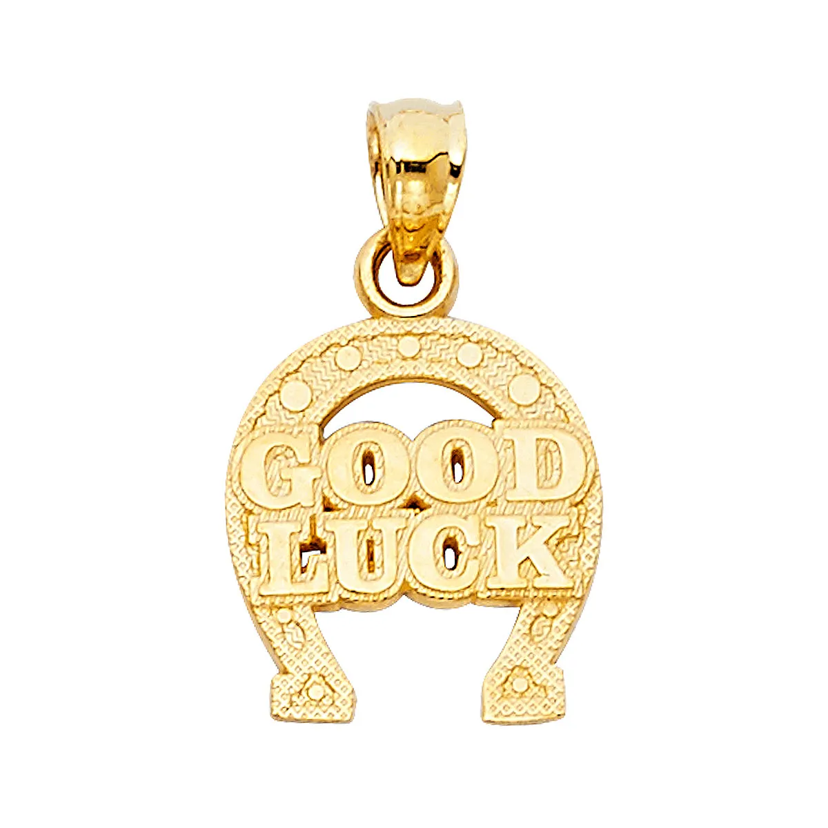 14K Yellow Gold Lucky Horsehoe Pendant