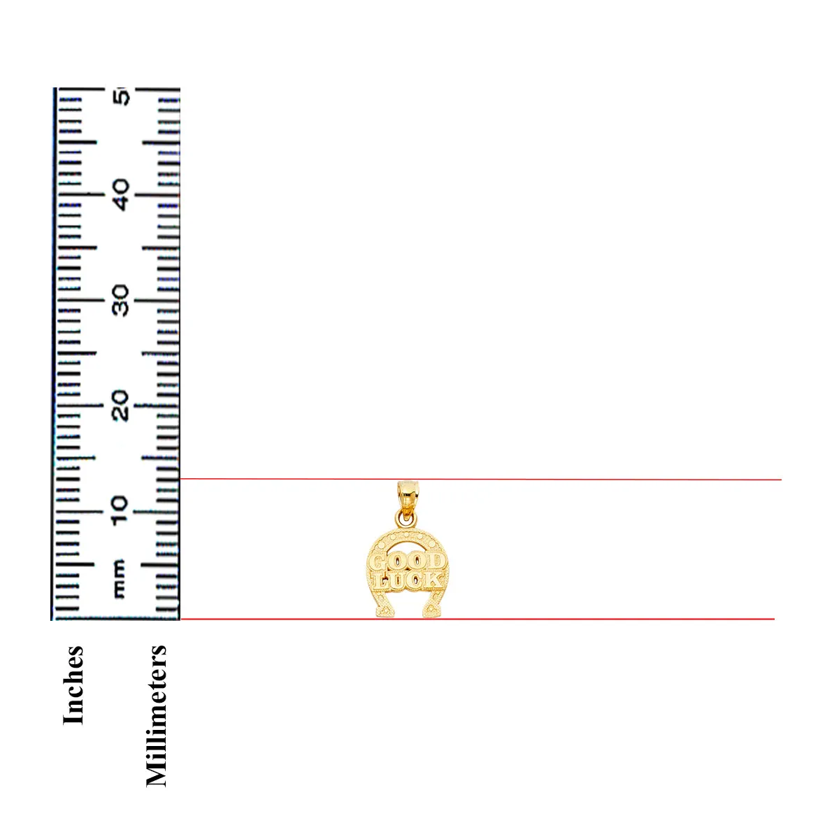 14K Yellow Gold Lucky Horsehoe Pendant
