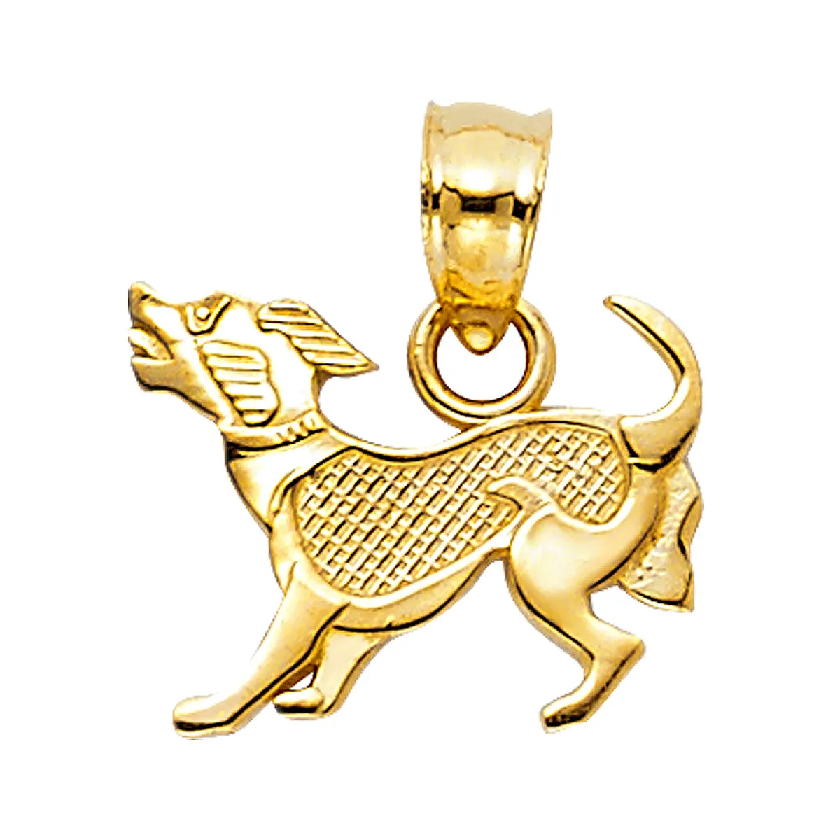 14K Yellow Gold Puppy Pendant