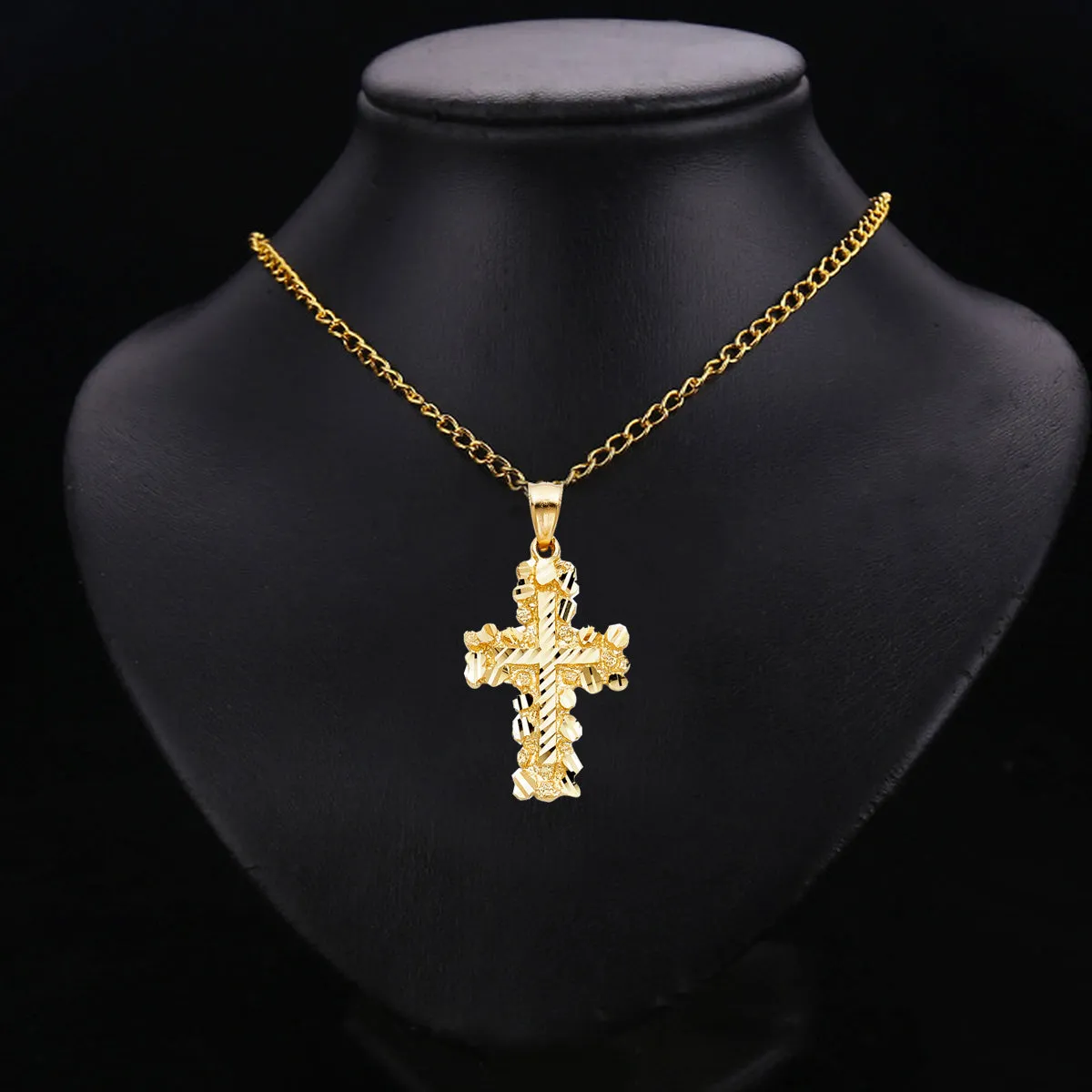 14K Yellow Gold Religious Cross Pendant