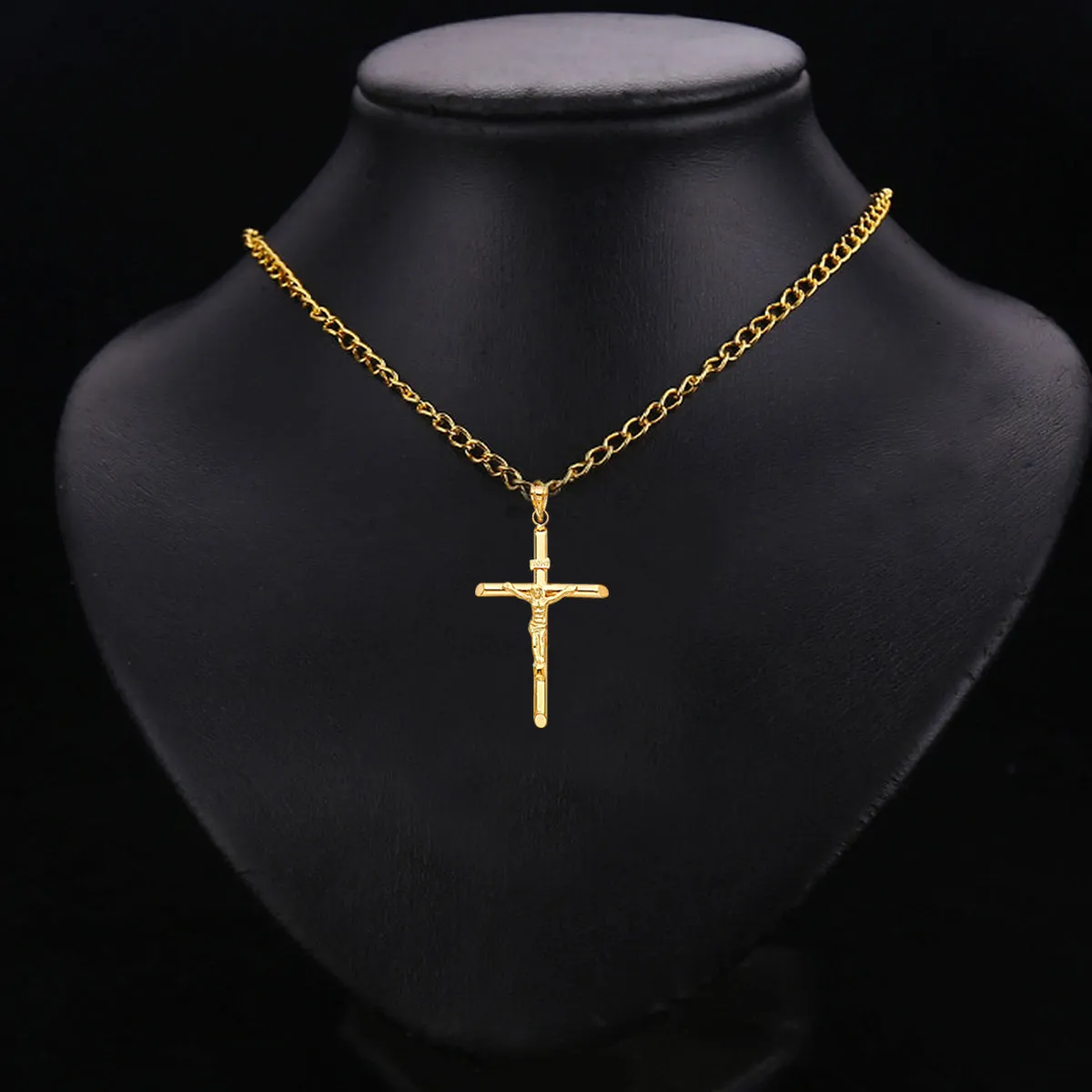 14K Yellow Gold Religious Crucifix Pendant
