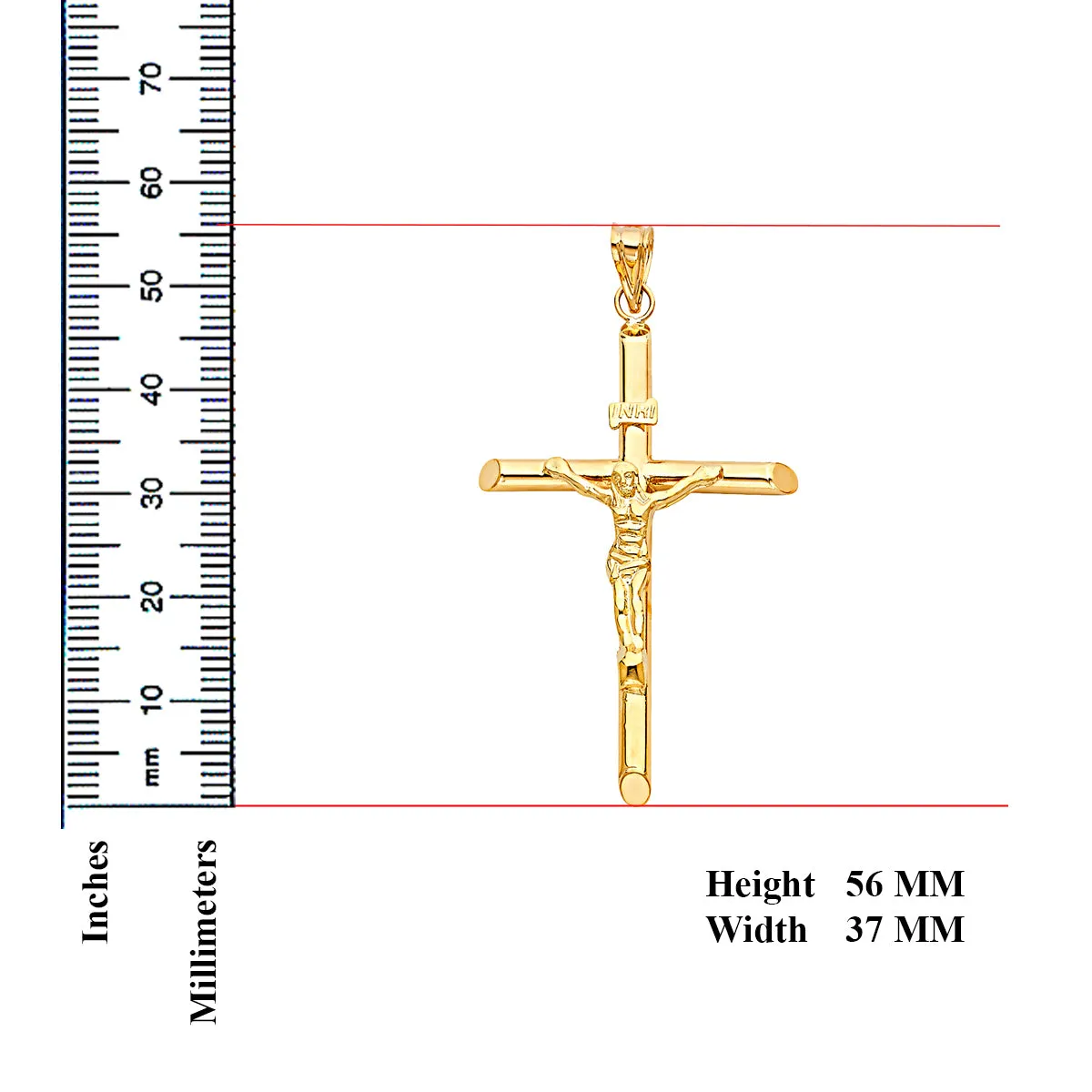 14K Yellow Gold Religious Crucifix Pendant