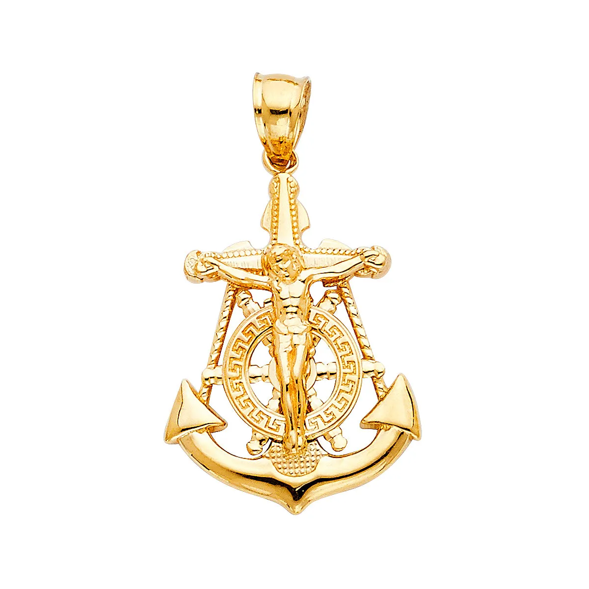 14K Yellow Gold Religious Guadalupe Pendant