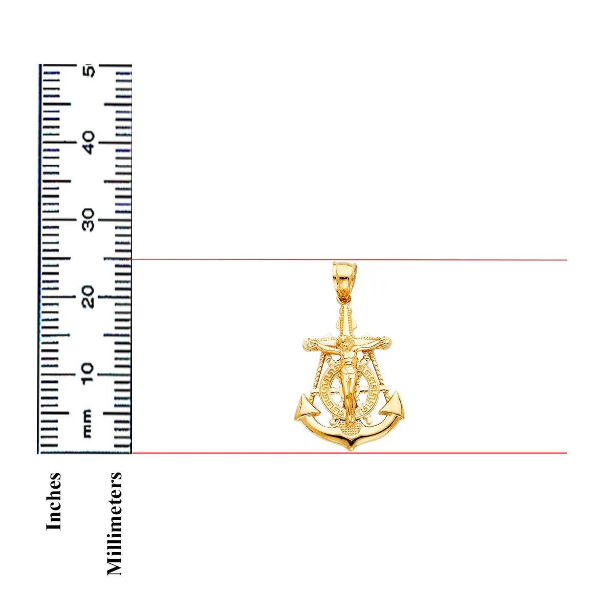 14K Yellow Gold Religious Guadalupe Pendant