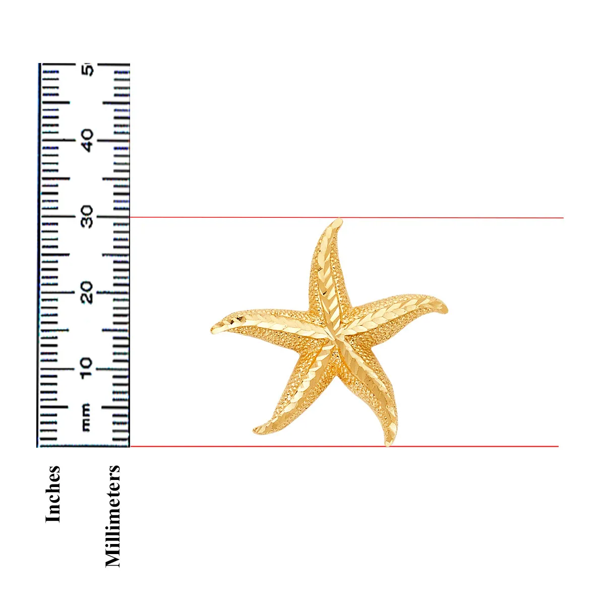 14K Yellow Gold Starfish Pendant