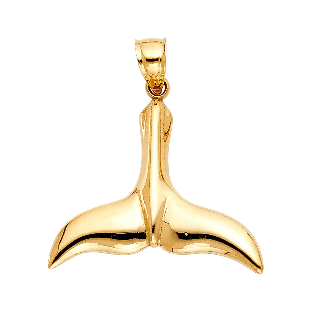 14K Yellow Gold Tail of Dolphin Pendant