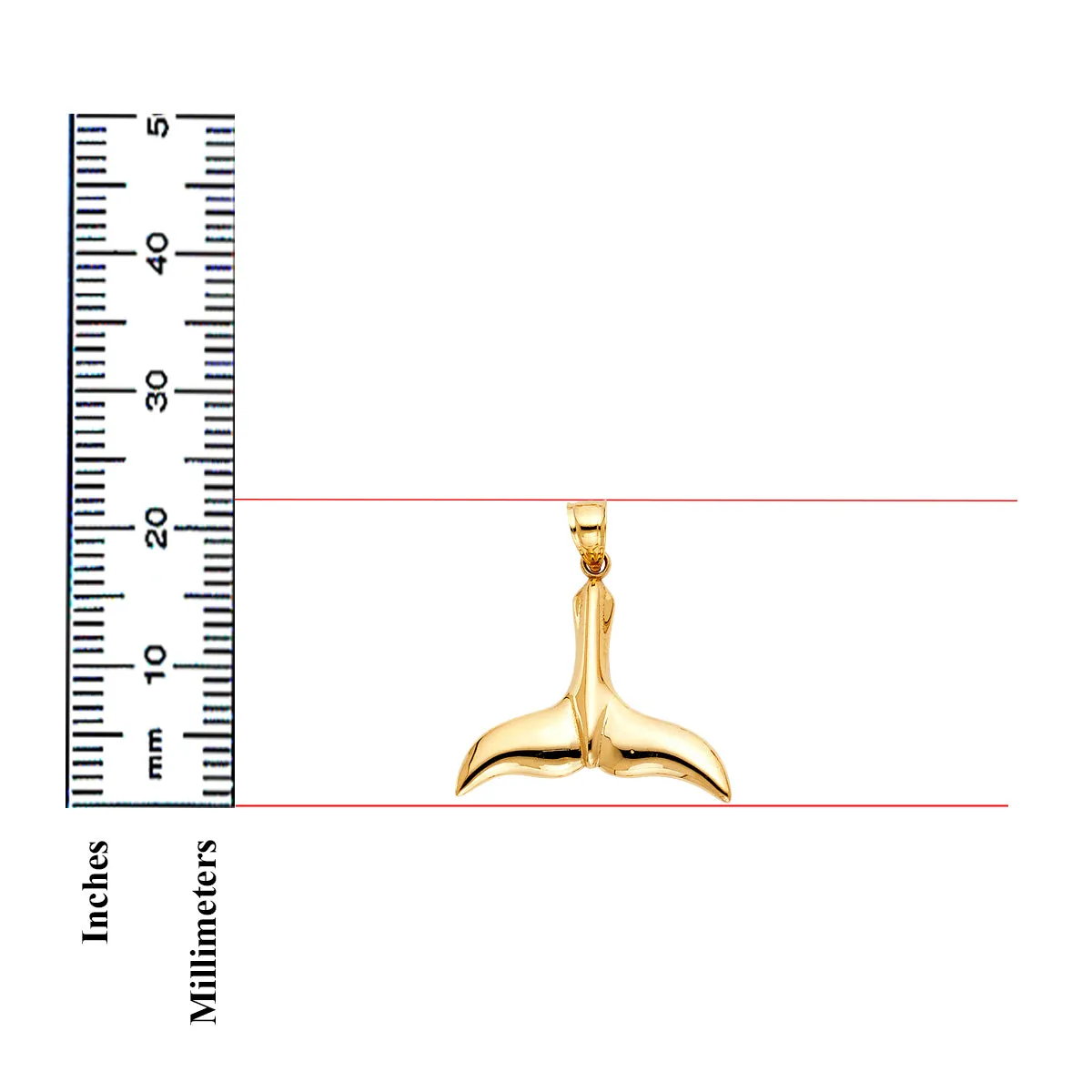 14K Yellow Gold Tail of Dolphin Pendant