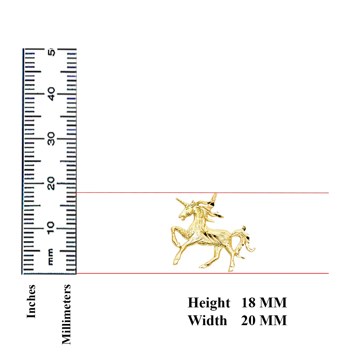 14K Yellow Gold Unicorn Pendant