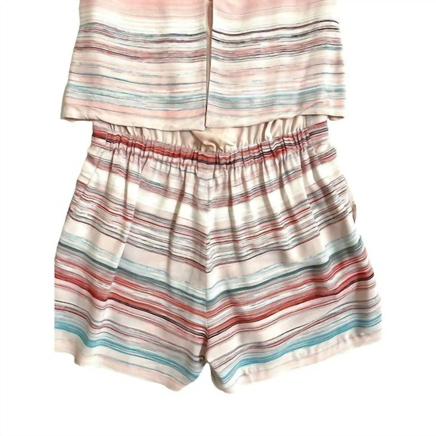 1.State - Playsuit Elastic Waist Striped Sleeveless Romper