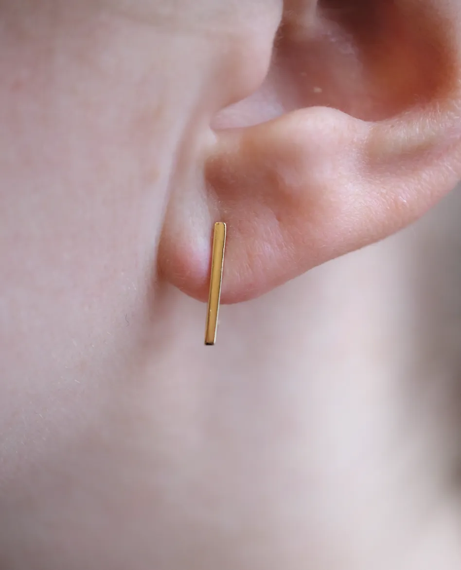 Ammara Triangle Hoop Earrings, 14k Yellow Gold