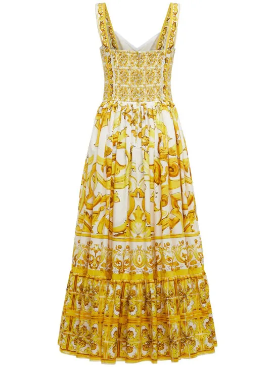 Dolce&amp;Gabbana   Maiolica printed poplin midi dress 
