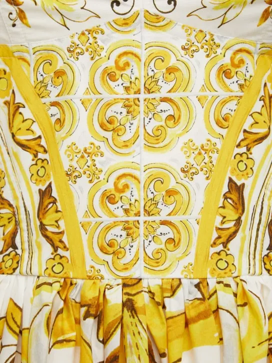 Dolce&amp;Gabbana   Maiolica printed poplin midi dress 