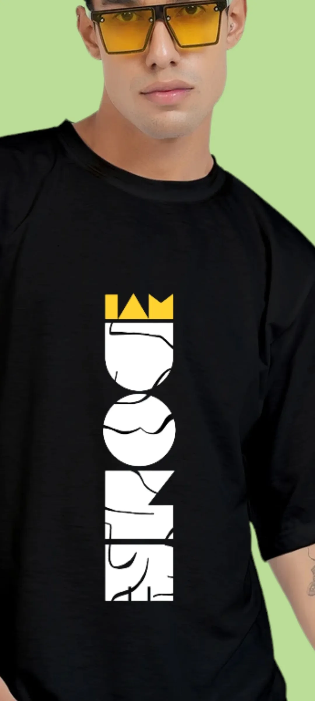 Doms DTF Printed  Black Oversized T-shirt