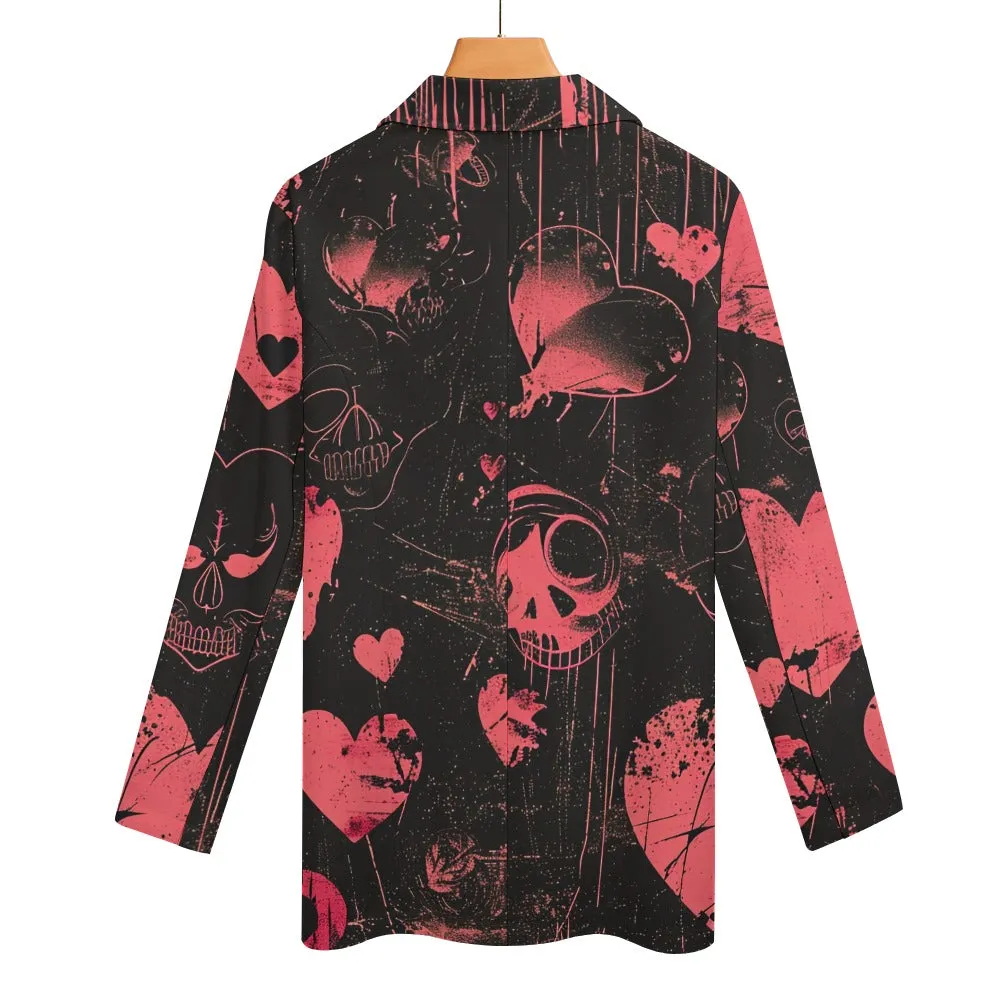 Faded Gothic Pink Casual Suit Jacket