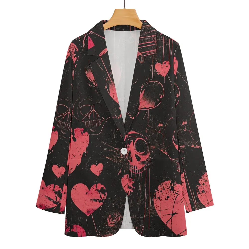 Faded Gothic Pink Casual Suit Jacket
