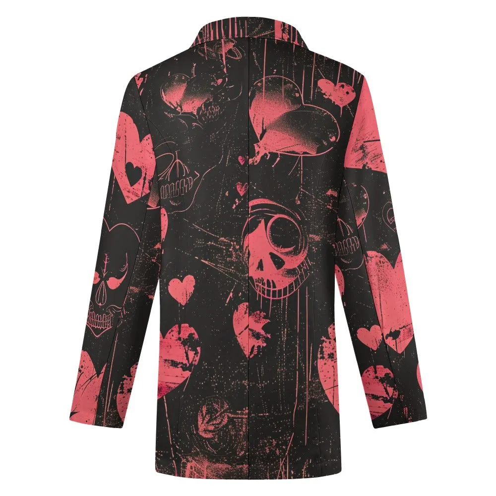 Faded Gothic Pink Casual Suit Jacket