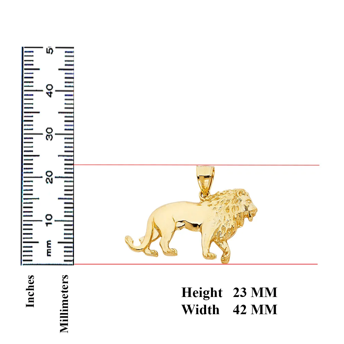 Gold 14K Yellow Gold Lion Pendant