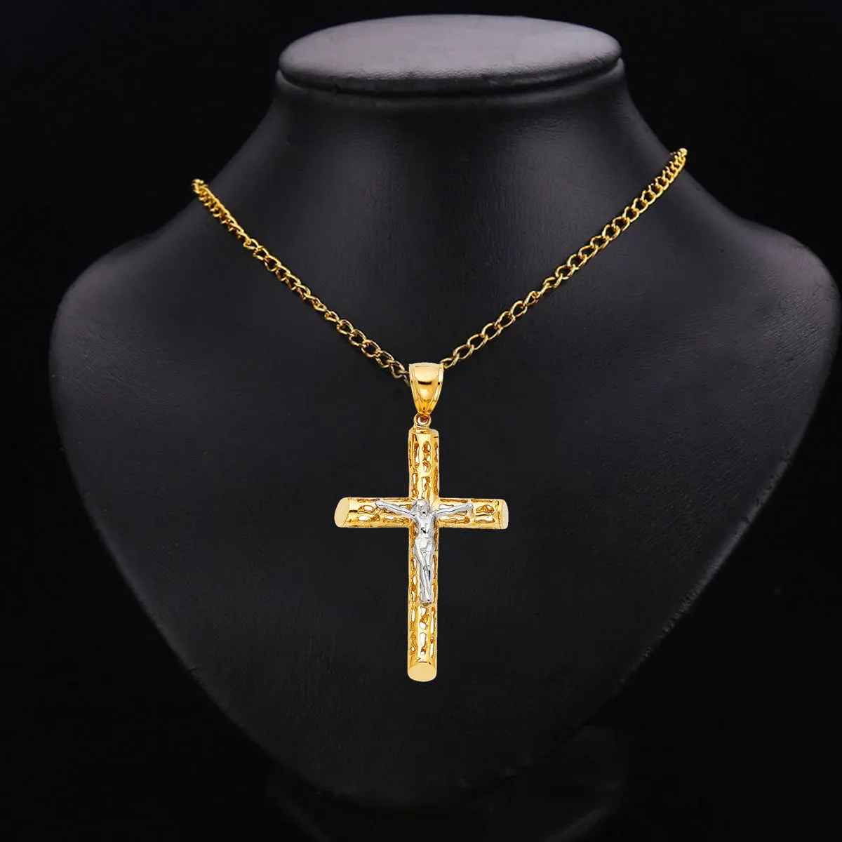 Gold 14K Yellow Gold Religious Crucifix Pendant