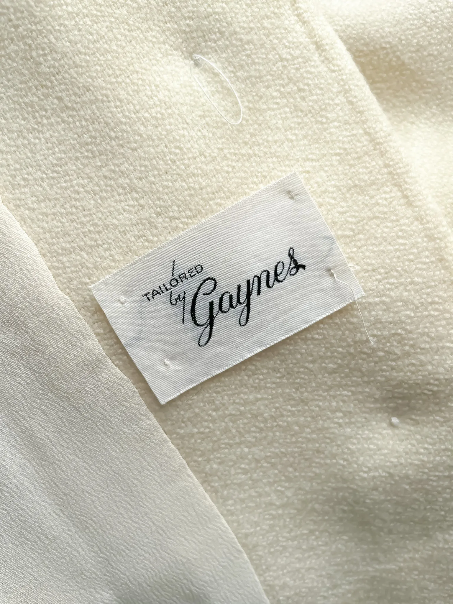 Gorgeous 1960's Ivory Wool Courthouse Wedding Suit by Gaynes / Sz S