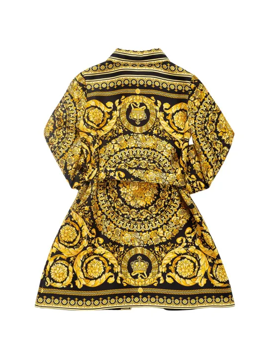 Versace   Baroque print silk dress 