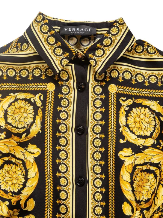 Versace   Baroque print silk dress 