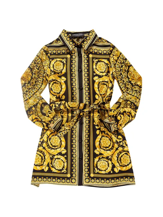 Versace   Baroque print silk dress 