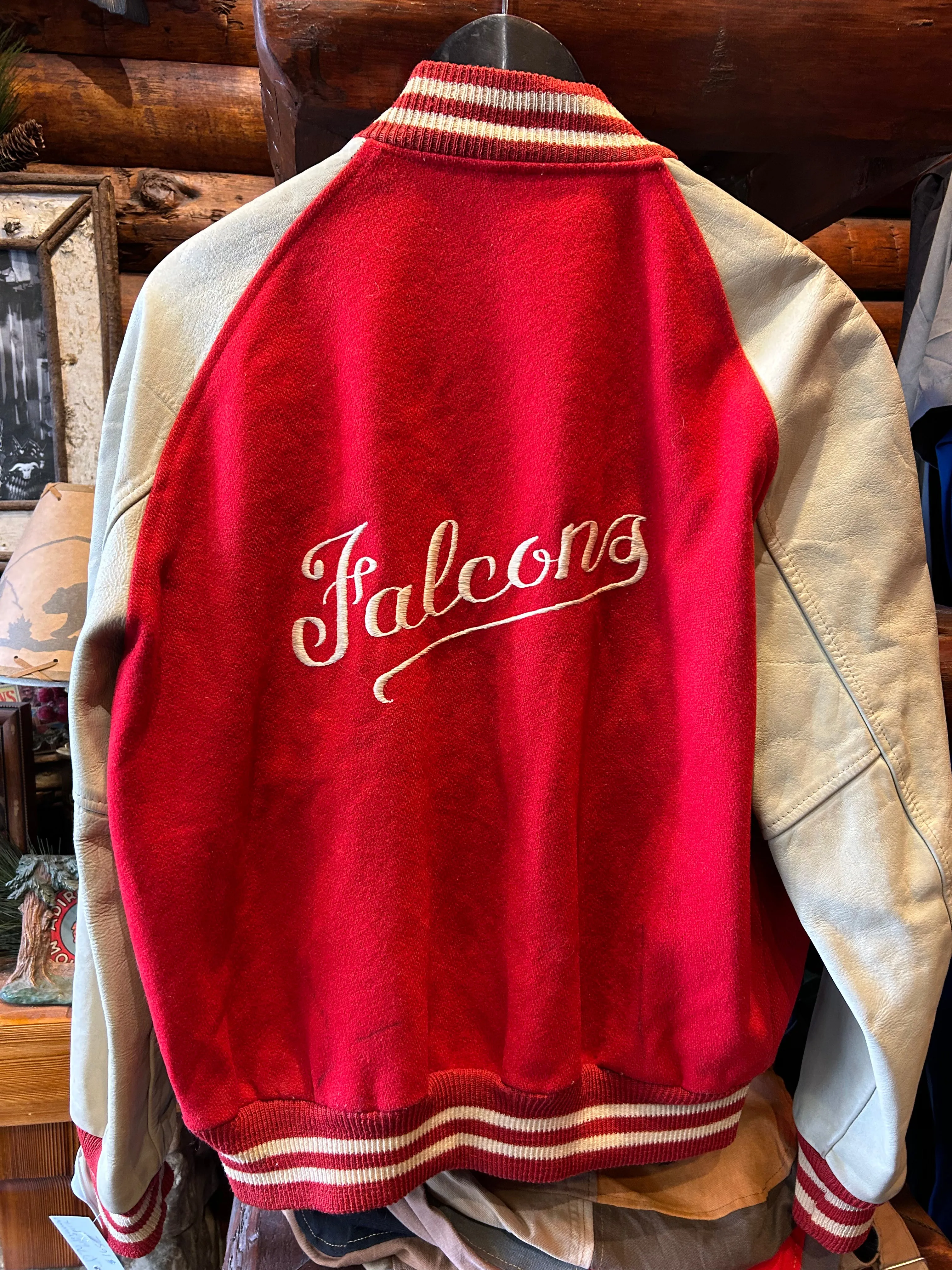 Vintage 70s Letterman Jacket Falcons, Large